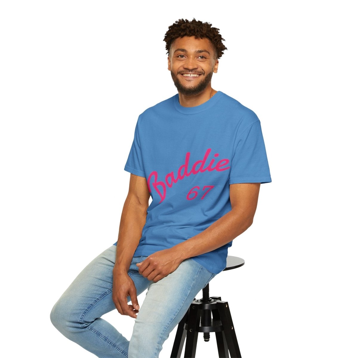 Baddie 67 T-Shirt — Pink Script "Baddie" Front & "Slay" Back - Sole & Drip