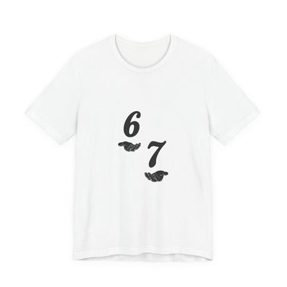 6 7 W hands Tee — Minimal 6 7 w/hands Graphic T-Shirt - Sole & Drip