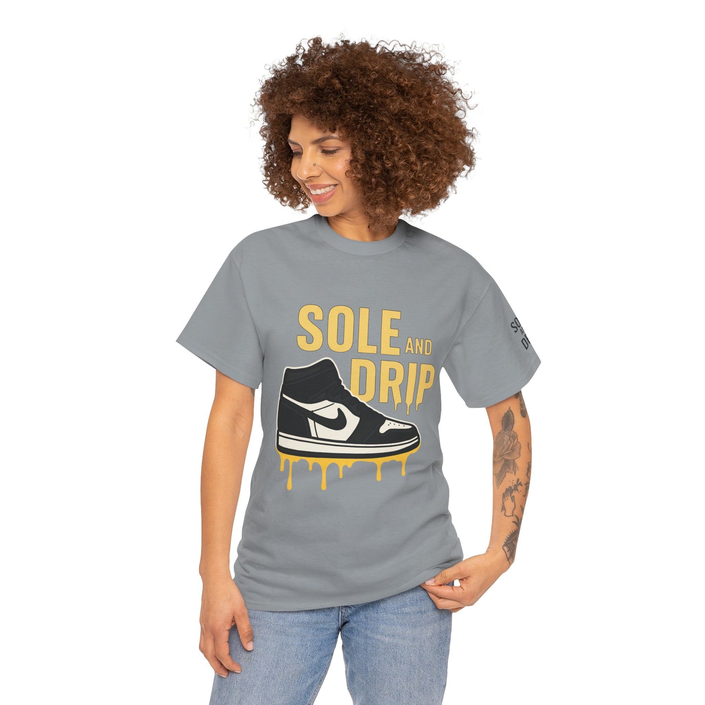 Sole and Drip Short Sleeve Tee — Sneaker Graphic Shirt with 'SOLE AND DRIP' Design