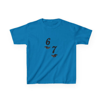 Kids Tee “6 7” Minimalist Graphic — Six Seven Backprint