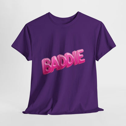 Baddie Pink Bubble Text Tee - Trendy Graphic T-Shirt - Sole & Drip