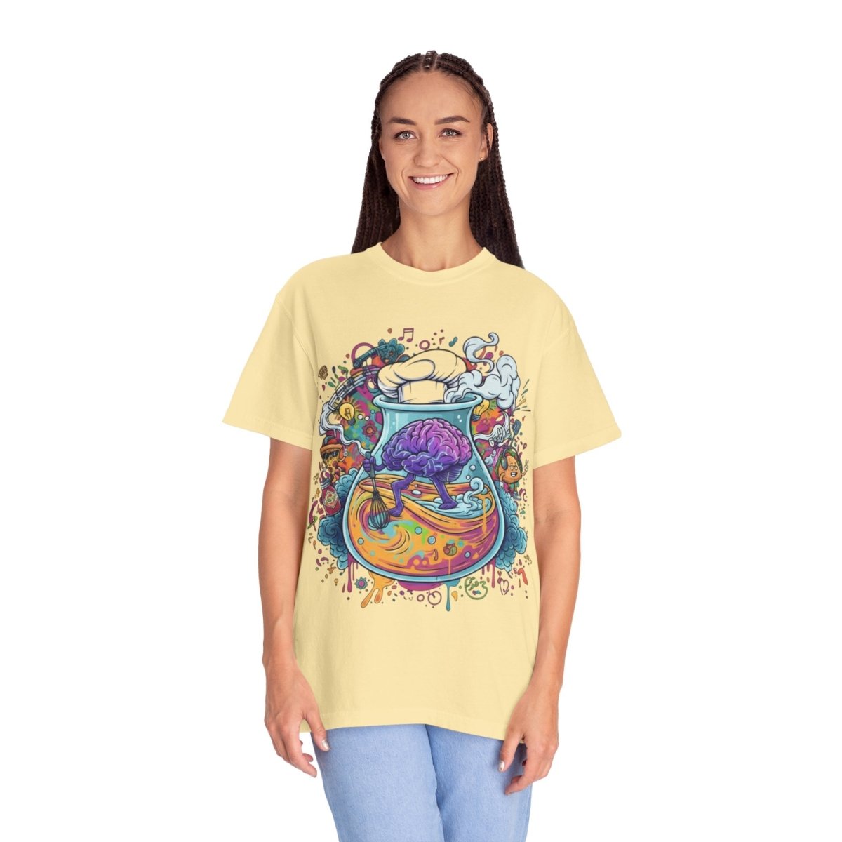 "Let Me Cook" T-Shirt — Colorful Chef Brain Illustration - Sole & Drip