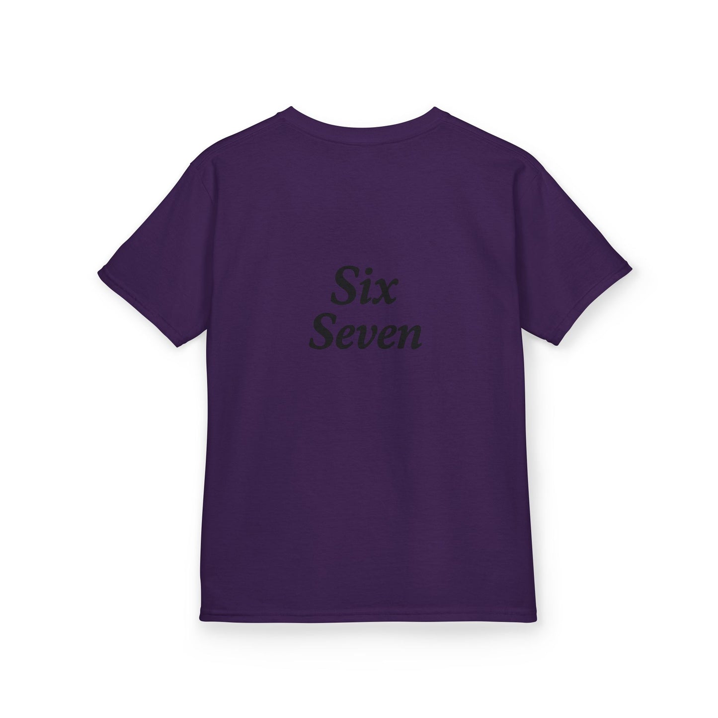 Kids Tee “6 7” Minimalist Graphic — Six Seven Backprint