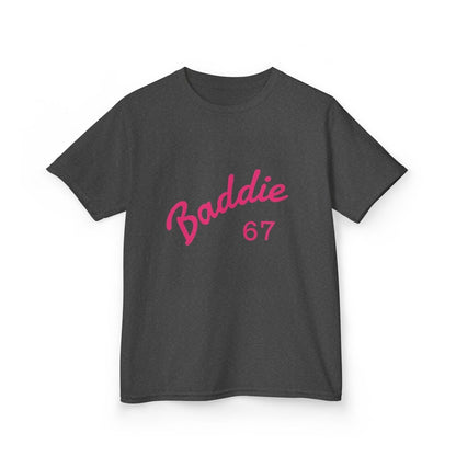 Kids Tee — Pink “Baddie 67” Front & “Slay” Back Graphic - Sole & Drip