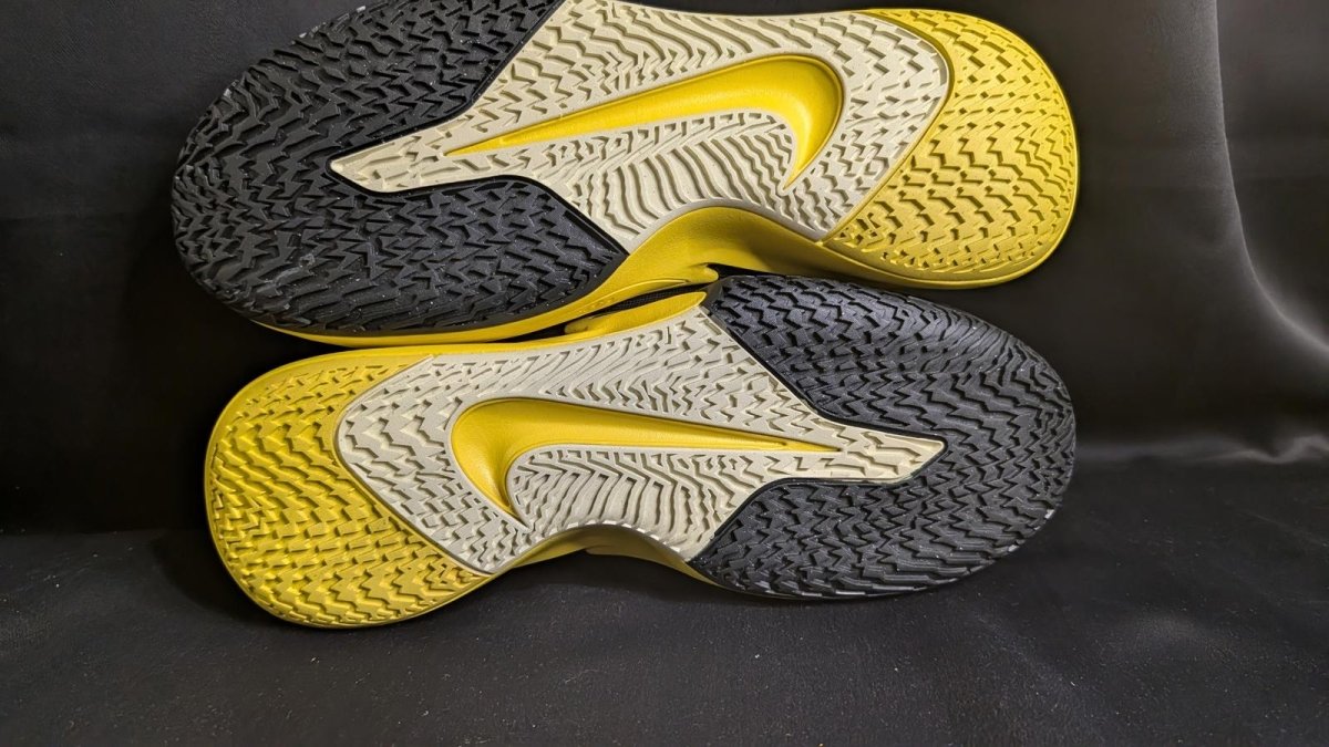 NEW Nike Precision VII Basketball Shoes Black Yellow Men's Size 14 HJ9153 - 001 - Sole & Drip