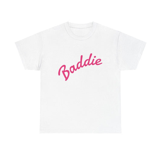 Baddie Script Tee — Pink Retro Graphic T‑Shirt - Sole & Drip