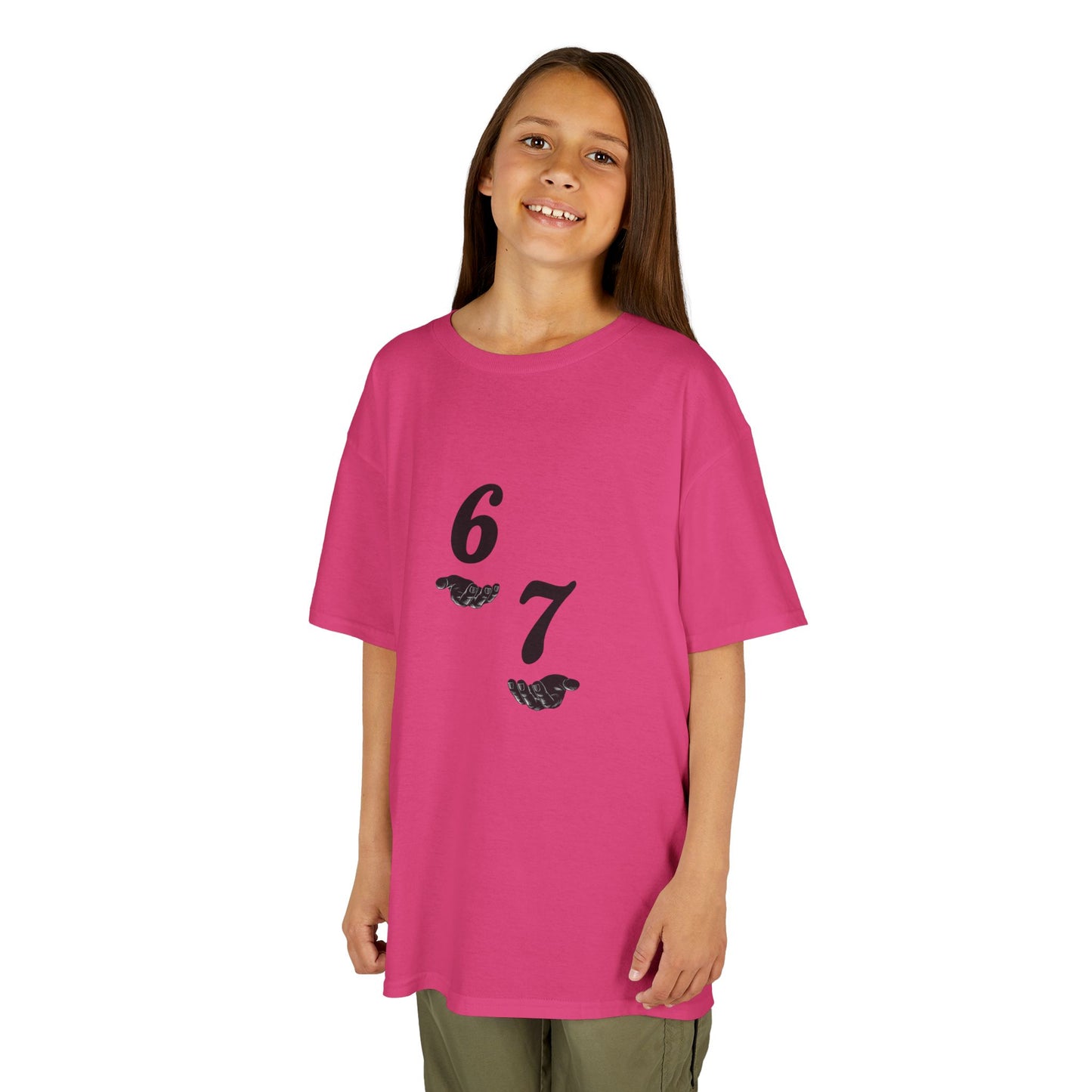 Kids Tee “6 7” Minimalist Graphic — Six Seven Backprint