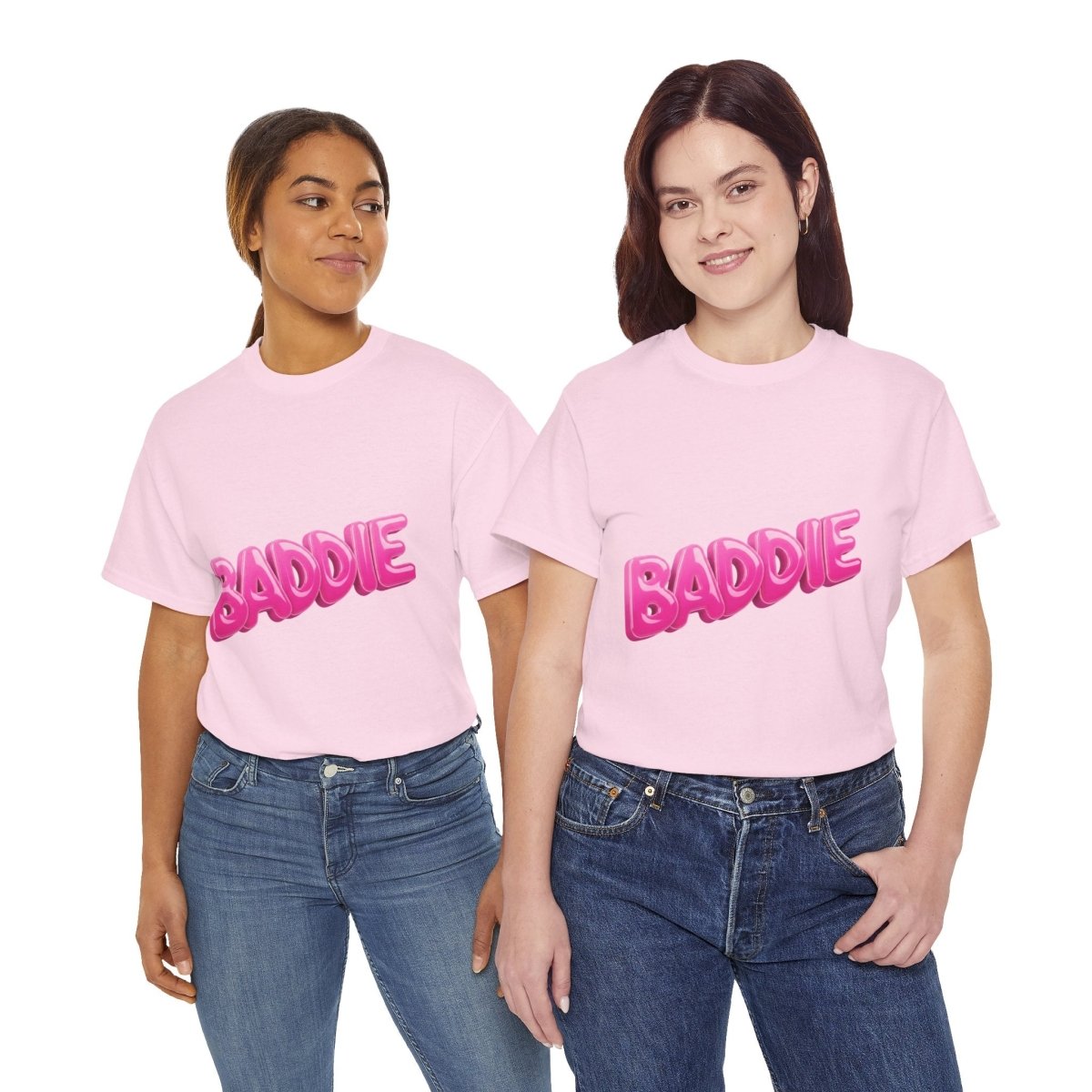 Baddie Pink Bubble Text Tee - Trendy Graphic T-Shirt - Sole & Drip