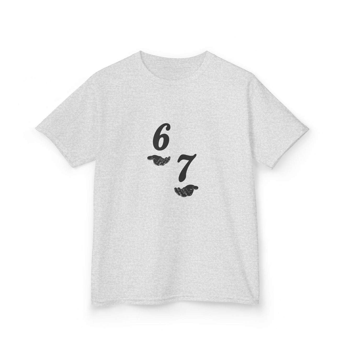 Kids Tee “6 7” Minimalist Graphic — Six Seven Backprint