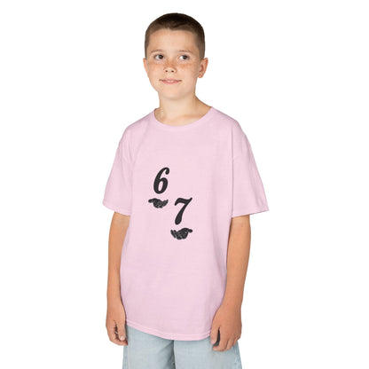 Kids Tee “6 7” Minimalist Graphic — Six Seven Backprint