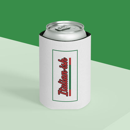 Italian-ish Can Cooler – Retro Script with Italy Flag Accent