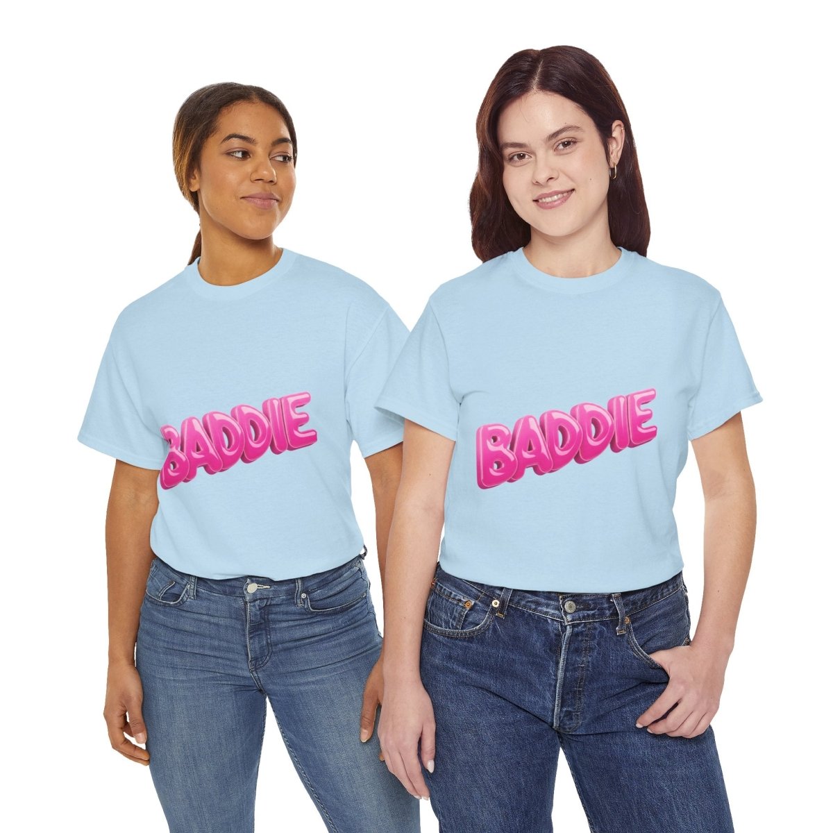 Baddie Pink Bubble Text Tee - Trendy Graphic T-Shirt - Sole & Drip