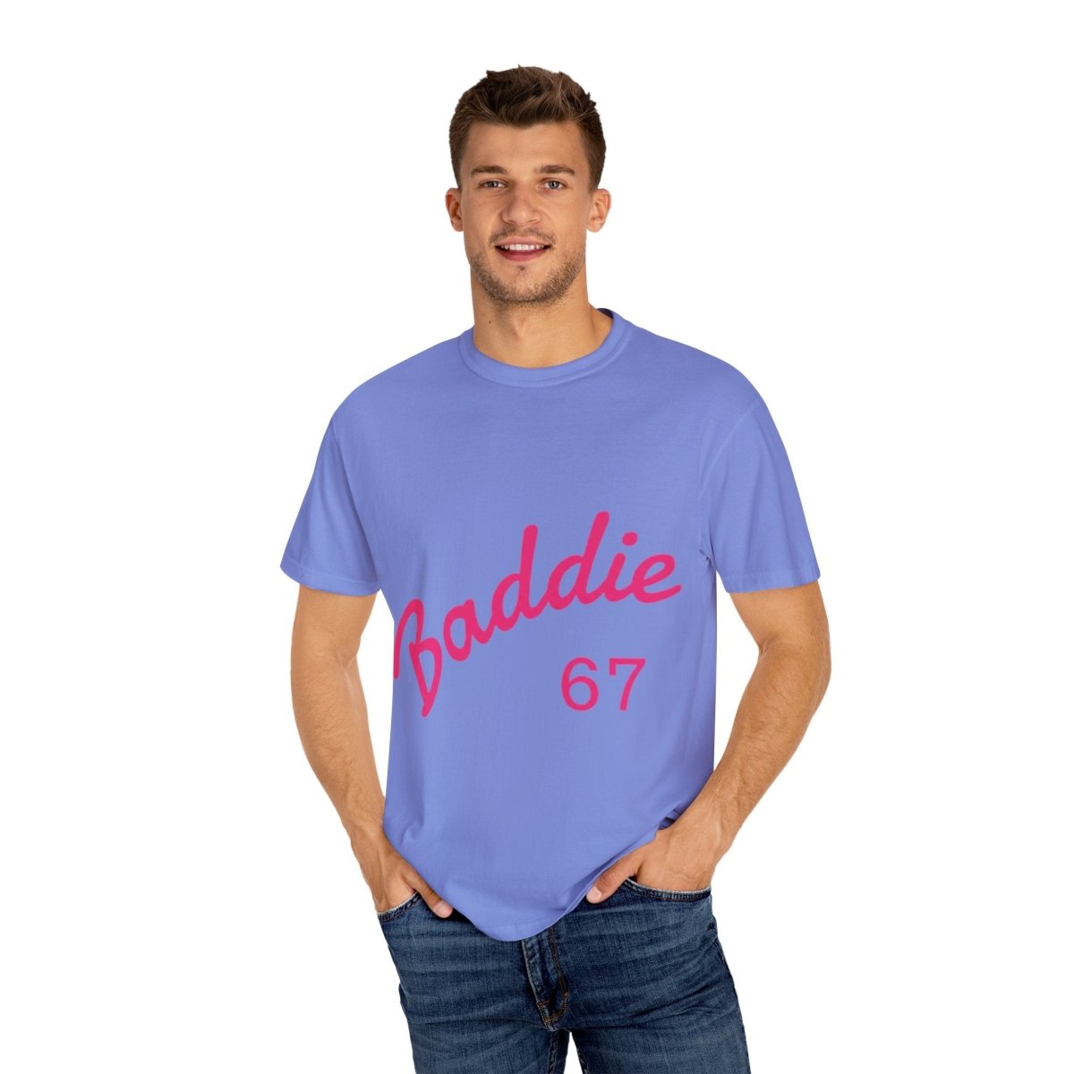 Baddie 67 T-Shirt — Pink Script "Baddie" Front & "Slay" Back - Sole & Drip