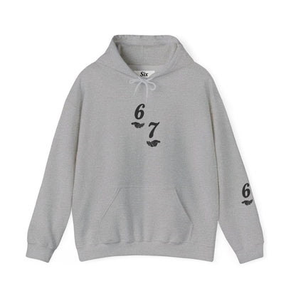 Hooded Sweatshirt - 6 7 w/hands on Front , Six Seven on back and 6 7 w hands on Left side - Sole & Drip