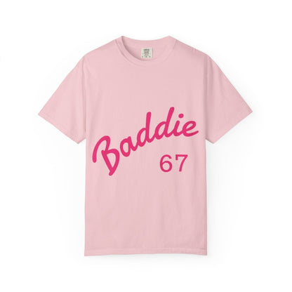 Baddie 67 T-Shirt — Pink Script "Baddie" Front & "Slay" Back - Sole & Drip