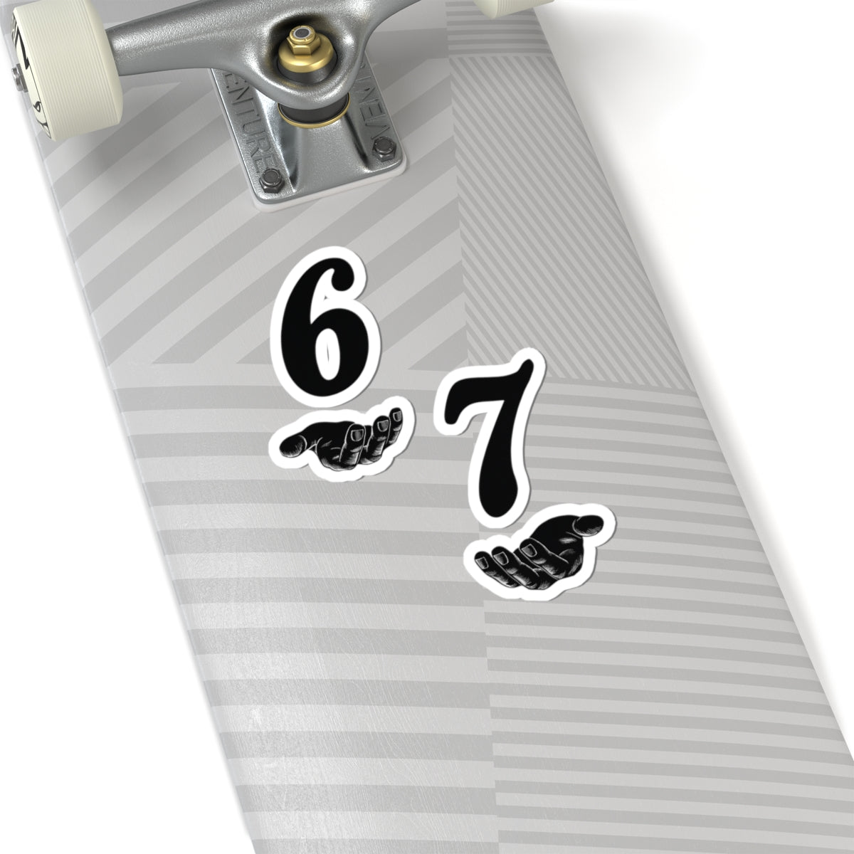 Vintage Hand & Number Kiss - Cut Stickers — 6 and 7 Laptop Decals - Sole & Drip