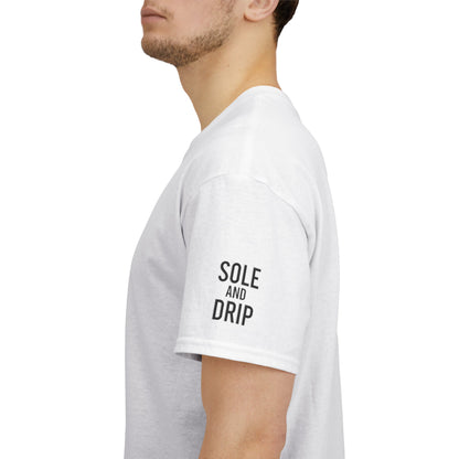 Sole and Drip Short Sleeve Tee — Sneaker Graphic Shirt with 'SOLE AND DRIP' Design