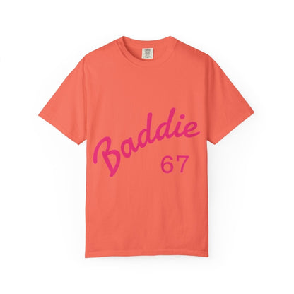 Baddie 67 T-Shirt — Pink Script "Baddie" Front & "Slay" Back - Sole & Drip