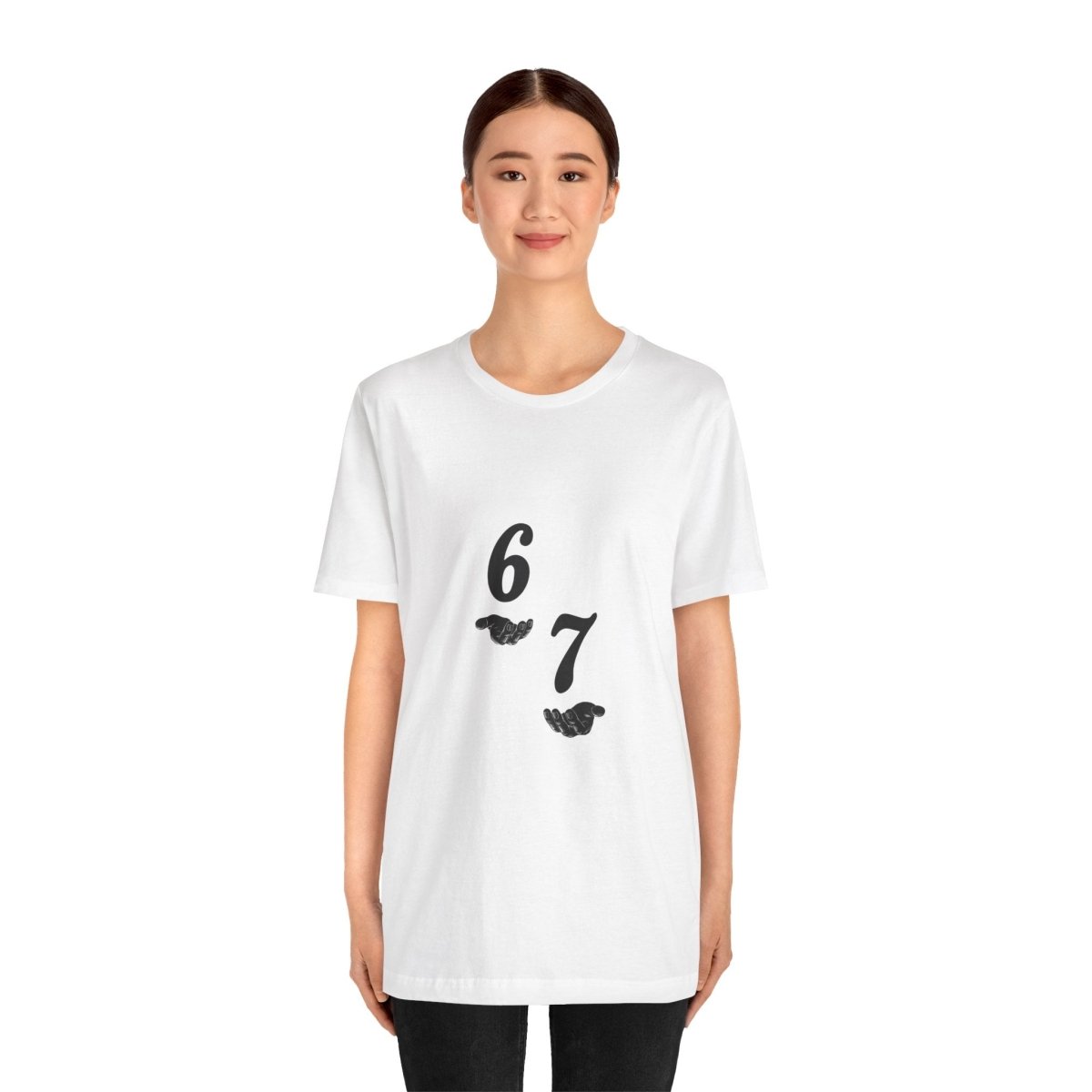 6 7 W hands Tee — Minimal 6 7 w/hands Graphic T-Shirt - Sole & Drip