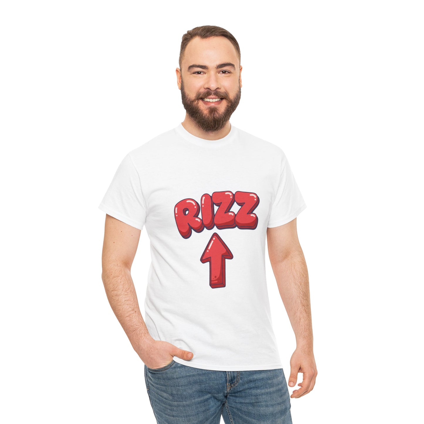 Adult Tee — Playful "RIZZ" Arrow Graphic Shirt