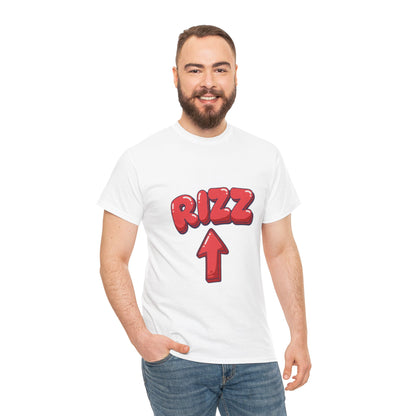 Adult Tee — Playful "RIZZ" Arrow Graphic Shirt
