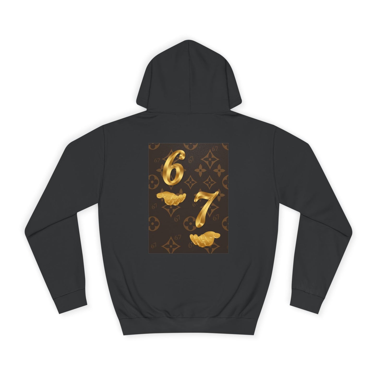 Six Seven Hoodie — Luxury Monogram 6 7 Gold Graphic College Pullover