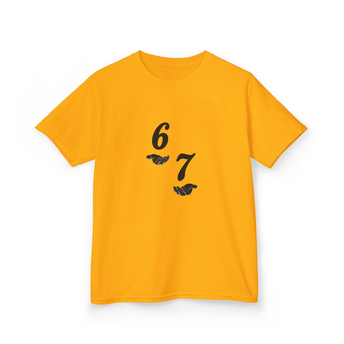 Kids Tee “6 7” Minimalist Graphic — Six Seven Backprint