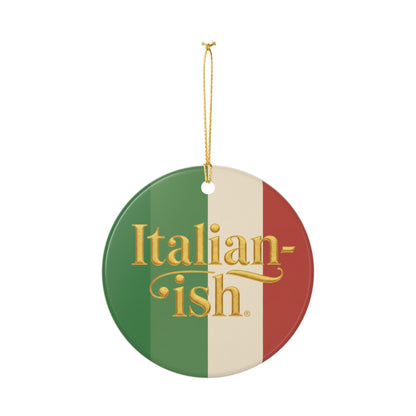 Italian-ish Ceramic Ornament — Italian Flag Holiday Decoration