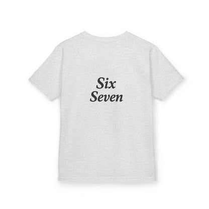 Kids Tee “6 7” Minimalist Graphic — Six Seven Backprint