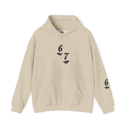 Hooded Sweatshirt - 6 7 w/hands on Front , Six Seven on back and 6 7 w hands on Left side - Sole & Drip