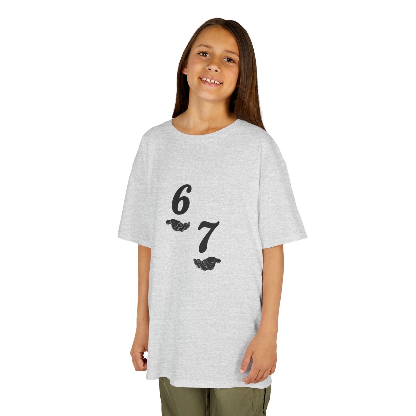 Kids Tee “6 7” Minimalist Graphic — Six Seven Backprint
