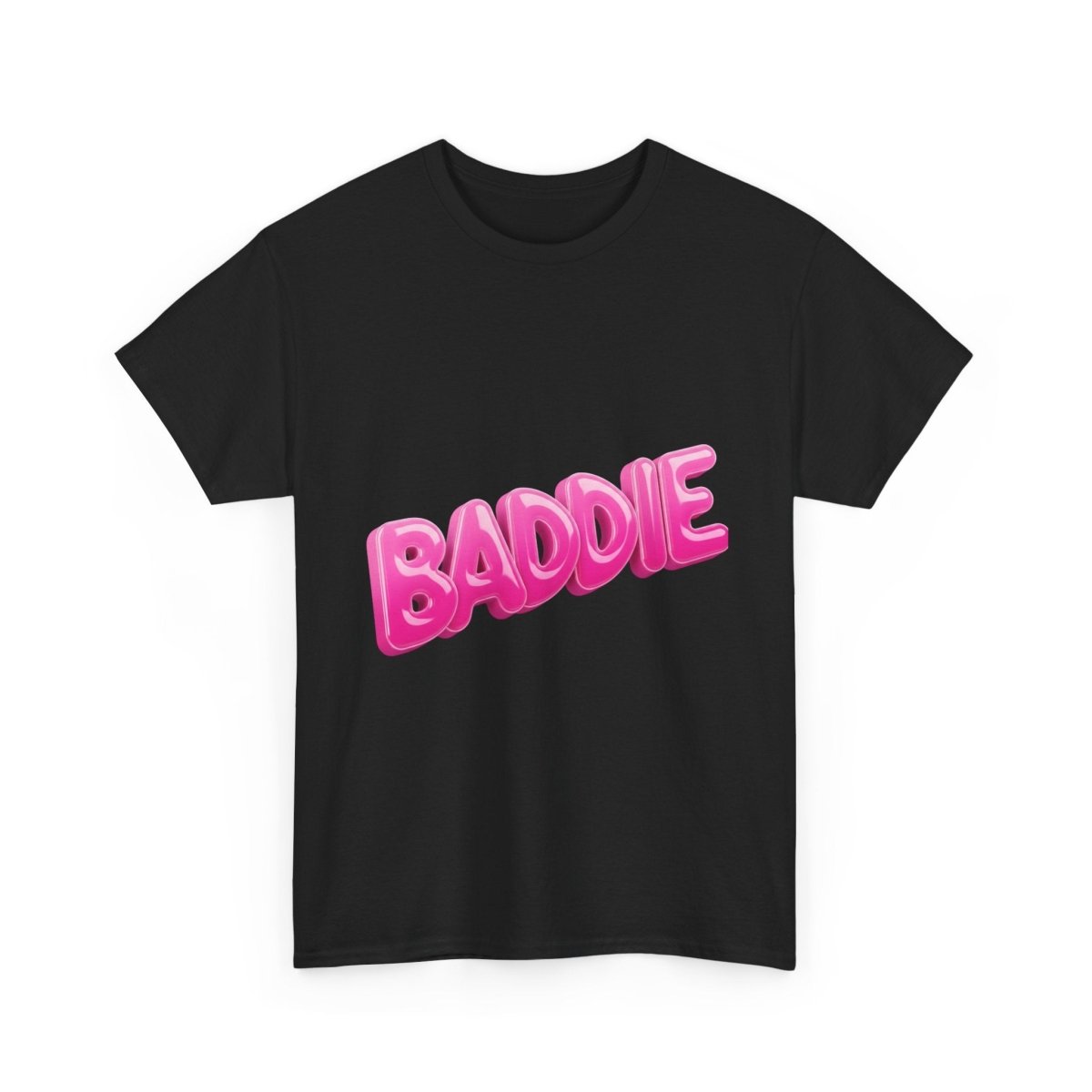 Baddie Pink Bubble Text Tee - Trendy Graphic T-Shirt - Sole & Drip