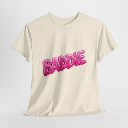 Baddie Pink Bubble Text Tee - Trendy Graphic T-Shirt - Sole & Drip