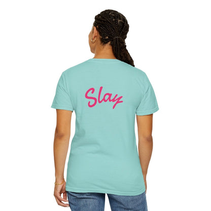 Baddie 67 T-Shirt — Pink Script "Baddie" Front & "Slay" Back - Sole & Drip
