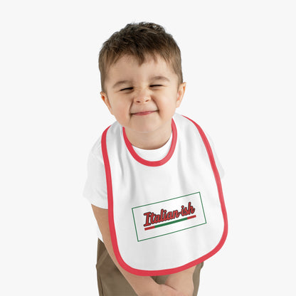Baby Bib — "Italian-ish" Contrast Trim Jersey Baby Bib