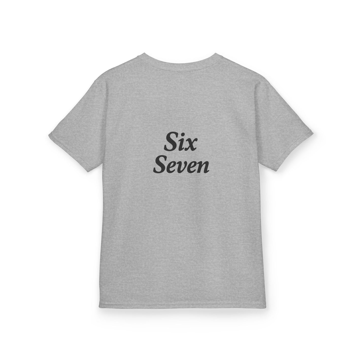 Kids Tee “6 7” Minimalist Graphic — Six Seven Backprint