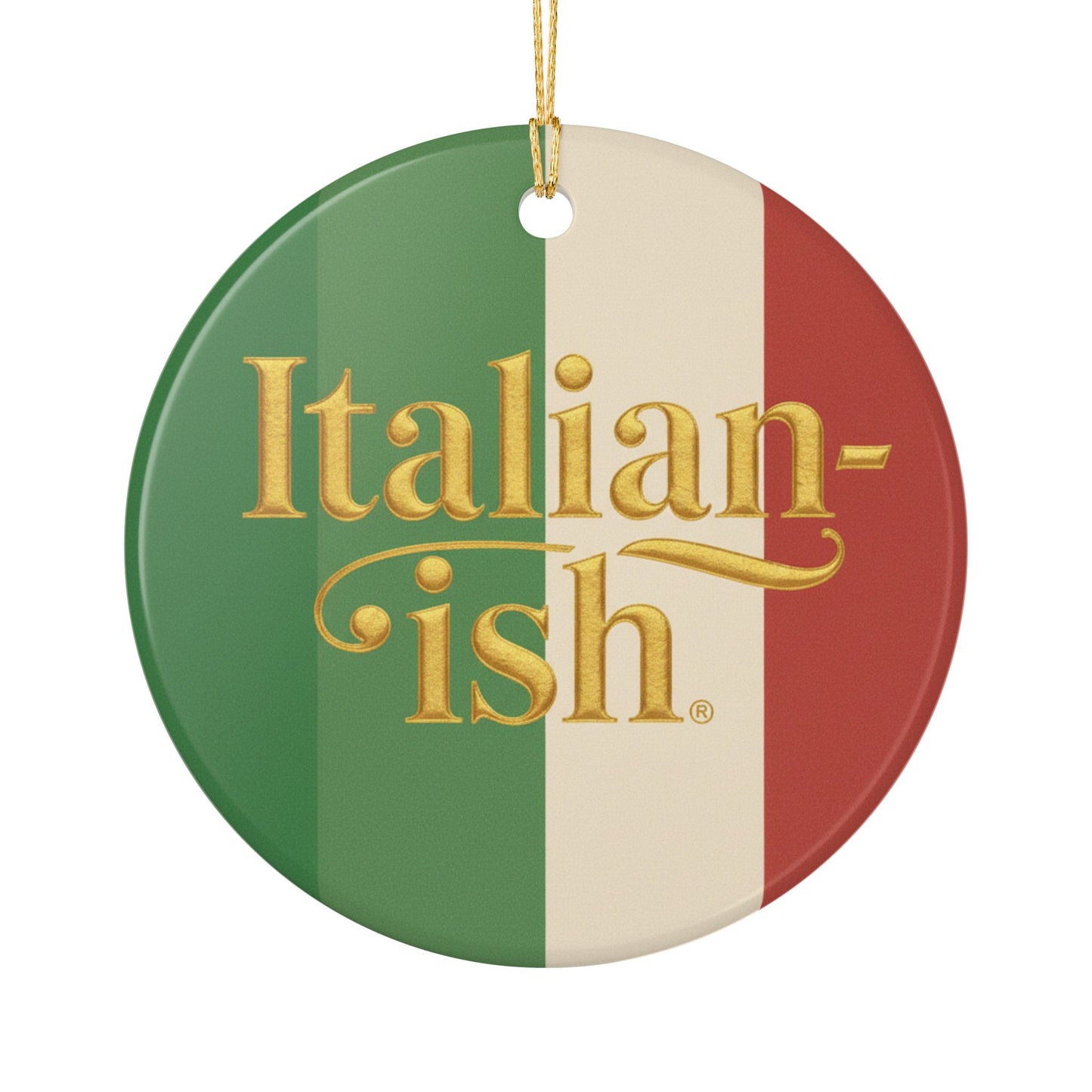 Italian-ish Ceramic Ornament — Italian Flag Holiday Decoration
