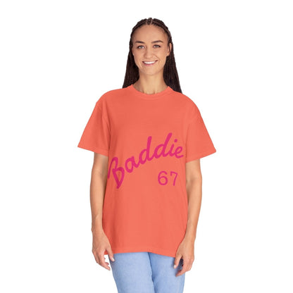 Baddie 67 T-Shirt — Pink Script "Baddie" Front & "Slay" Back - Sole & Drip