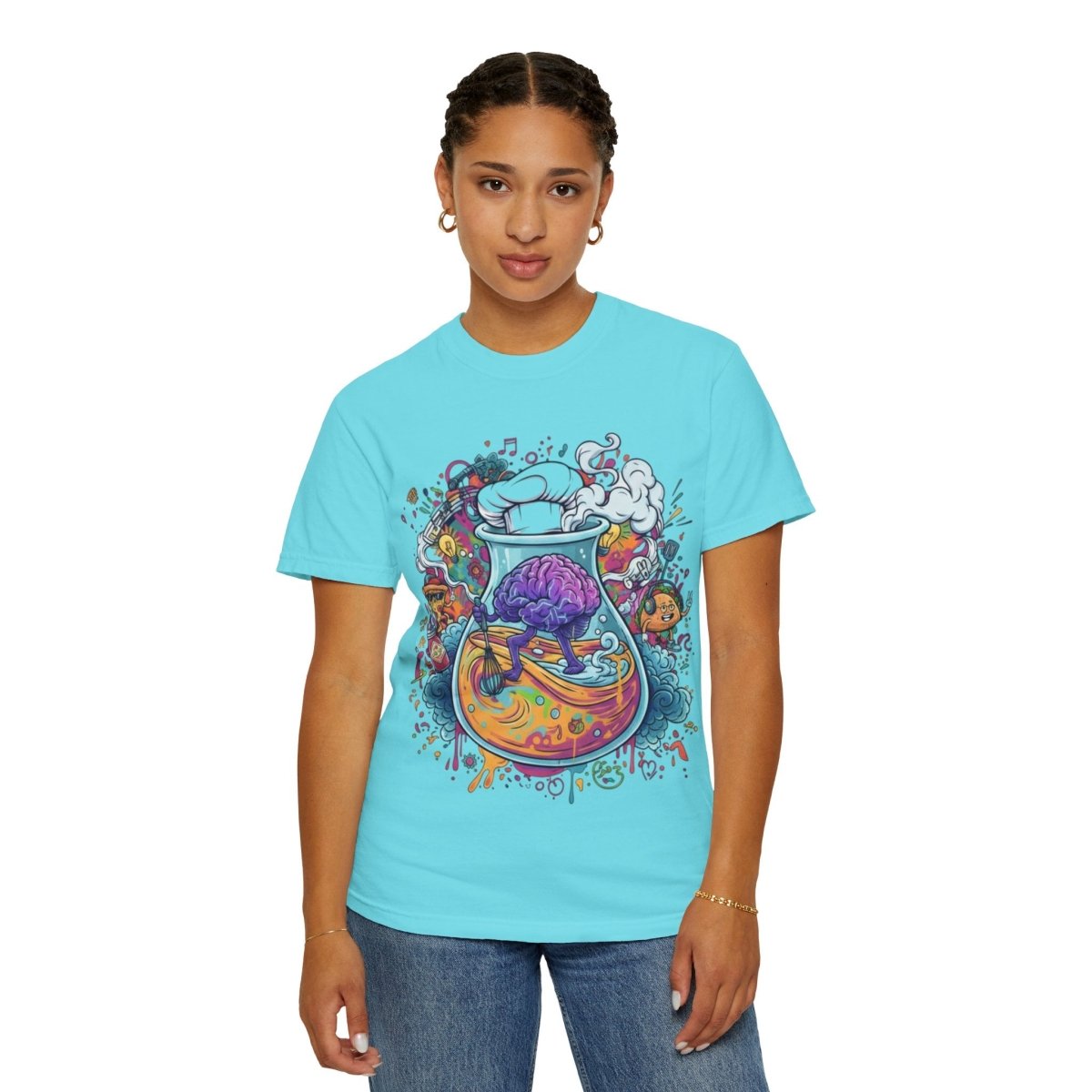 "Let Me Cook" T-Shirt — Colorful Chef Brain Illustration - Sole & Drip