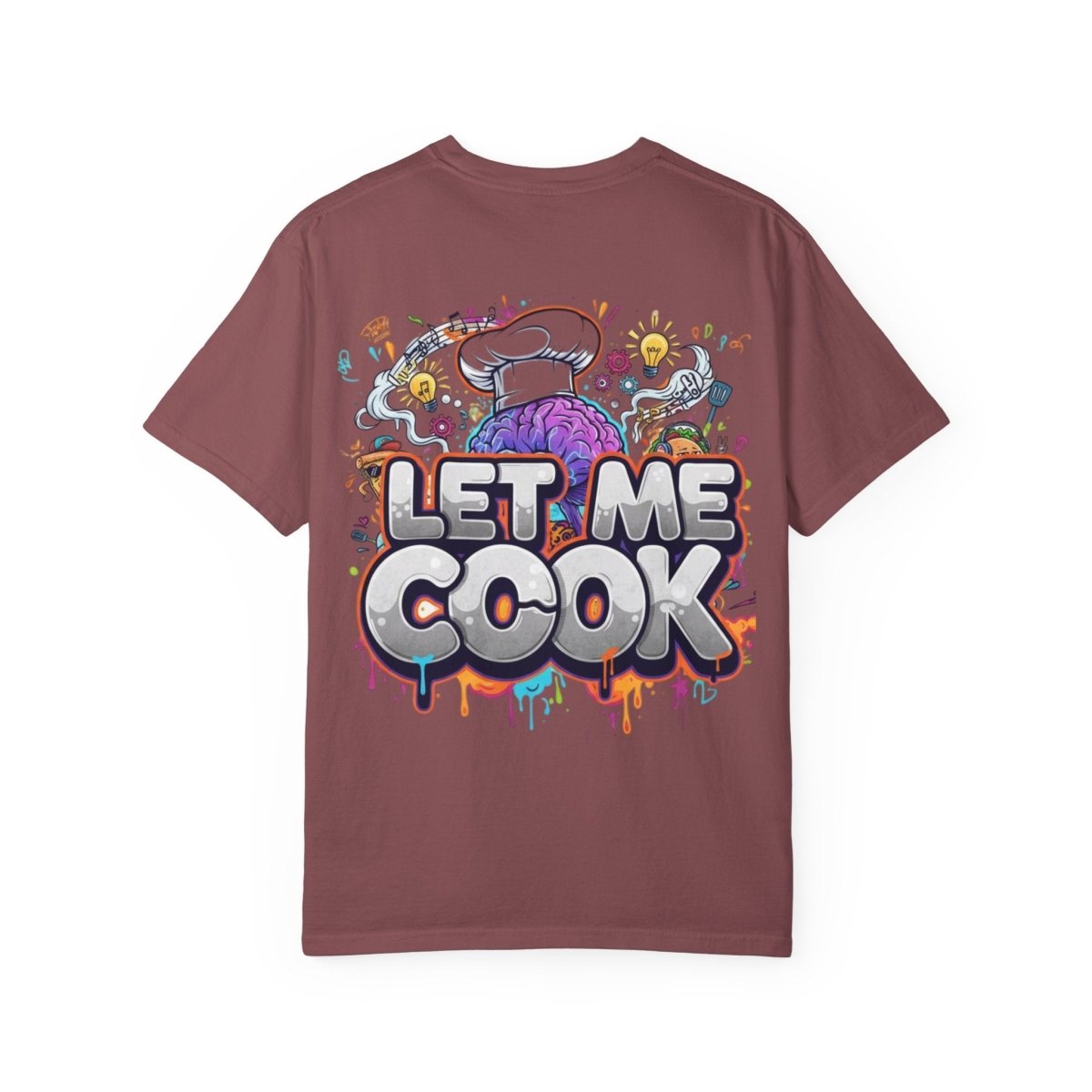 "Let Me Cook" T-Shirt — Colorful Chef Brain Illustration - Sole & Drip