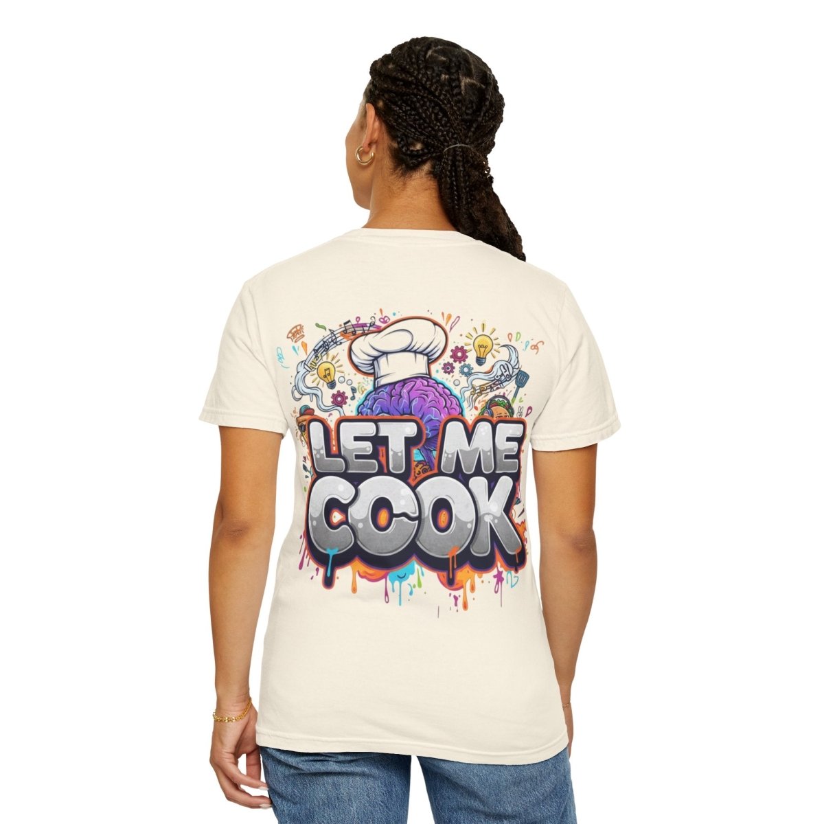 "Let Me Cook" T-Shirt — Colorful Chef Brain Illustration - Sole & Drip