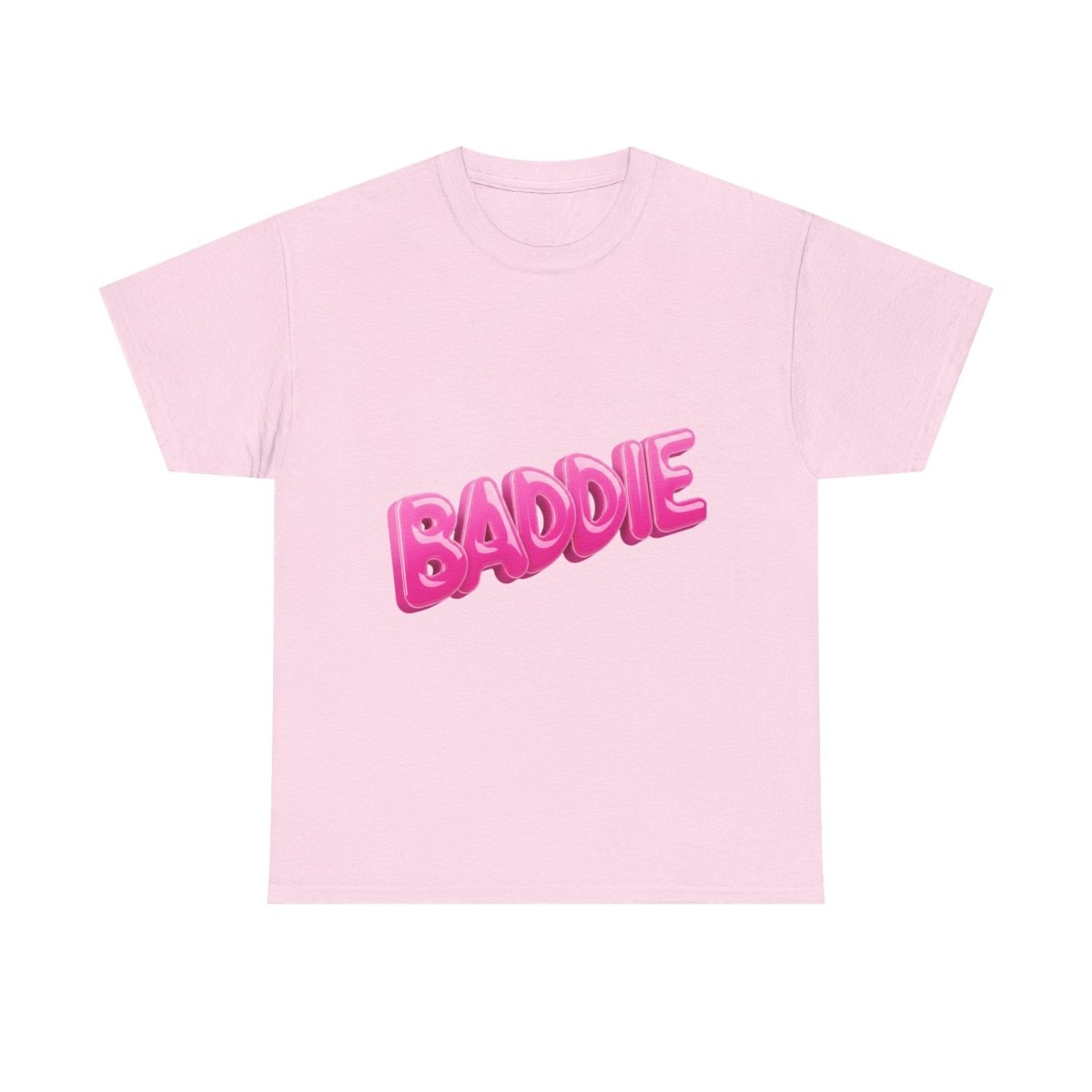 Baddie Pink Bubble Text Tee - Trendy Graphic T-Shirt - Sole & Drip