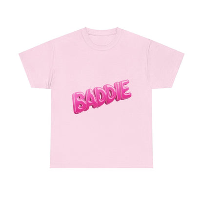 Baddie Pink Bubble Text Tee - Trendy Graphic T-Shirt - Sole & Drip
