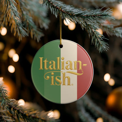Italian-ish Ceramic Ornament — Italian Flag Holiday Decoration