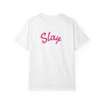 Baddie 67 T-Shirt — Pink Script "Baddie" Front & "Slay" Back - Sole & Drip