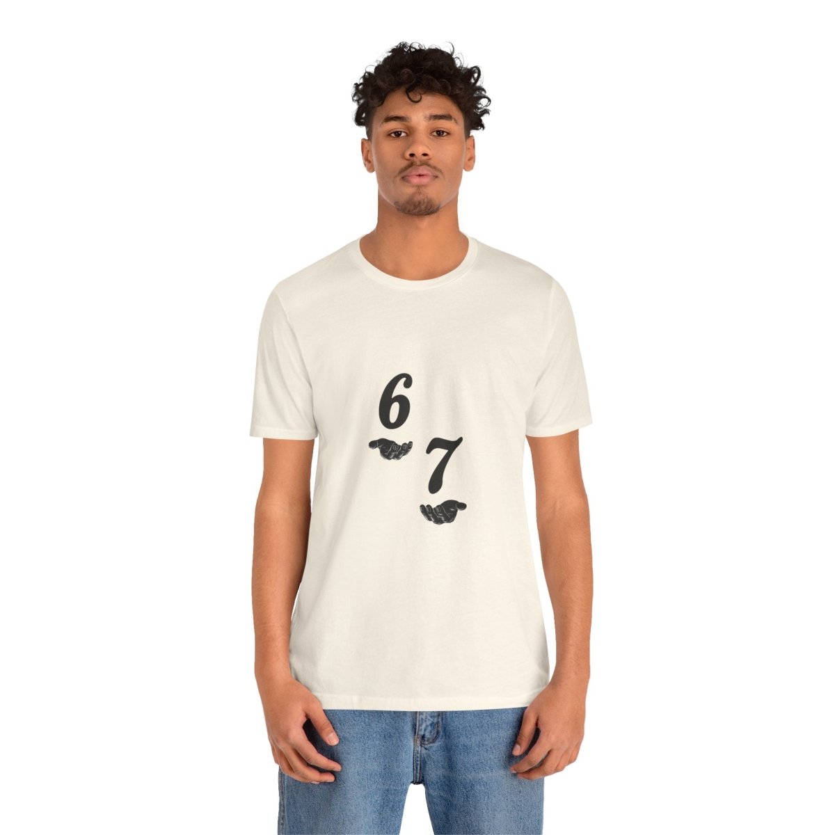6 7 W hands Tee — Minimal 6 7 w/hands Graphic T-Shirt - Sole & Drip