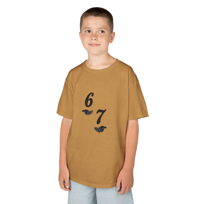 Kids Tee “6 7” Minimalist Graphic — Six Seven Backprint