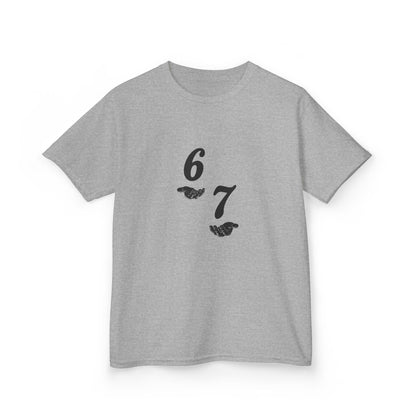 Kids Tee “6 7” Minimalist Graphic — Six Seven Backprint