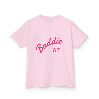 Kids Tee — Pink “Baddie 67” Front & “Slay” Back Graphic - Sole & Drip