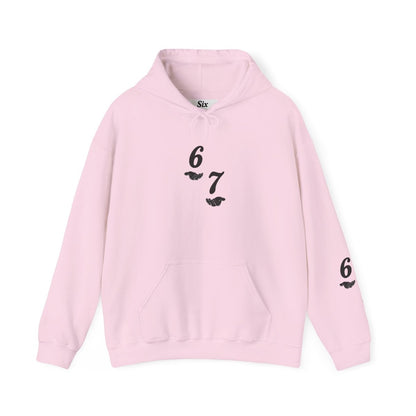 Hooded Sweatshirt - 6 7 w/hands on Front , Six Seven on back and 6 7 w hands on Left side - Sole & Drip